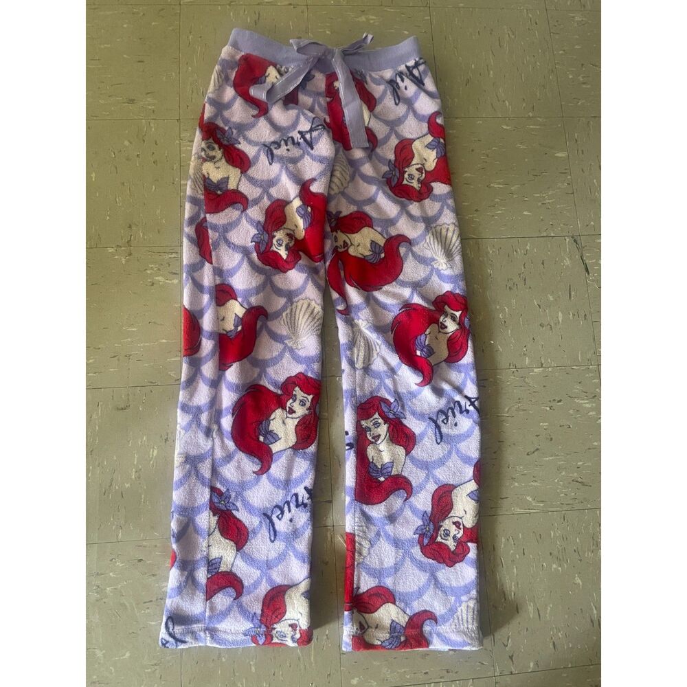 Little Mermaid Ariel Fuzzy Disney Princess Pajama Pants, Girls Size 14, Womens S